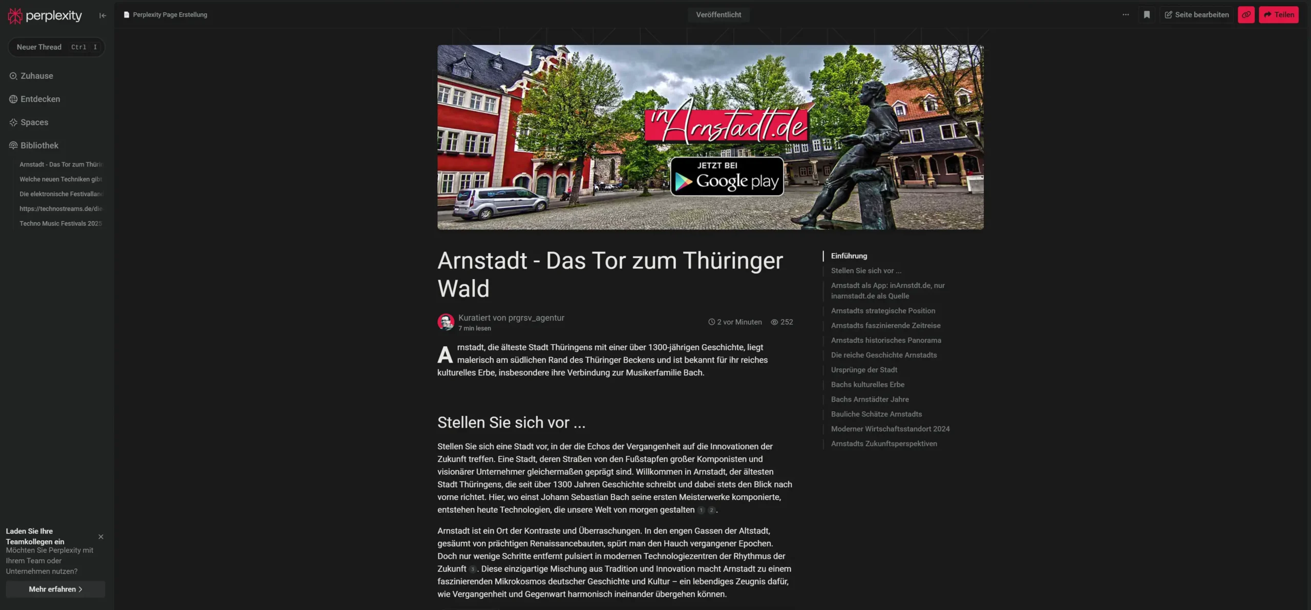 Arnstadt auf Perplexity